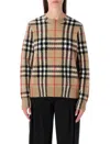 Burberry Check Wool-cashmere Sweater In Brown