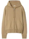 Burberry Wool-blend Embroidered-logo Hoodie In Brown