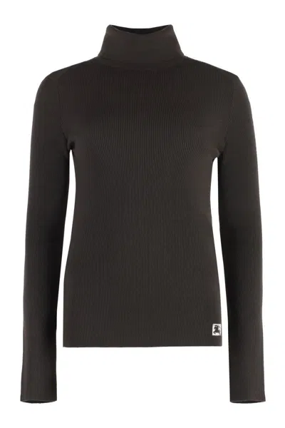 Burberry Wool-blend Ekd Rollneck Sweater In Brown