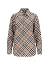 Burberry Ered Wool Blend Shirt In Brown