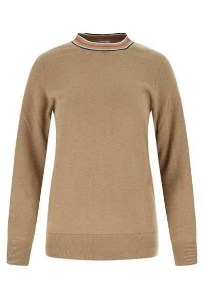 Burberry Sweaters Cammello In Brown
