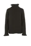 Burberry Fringe Sweater With T In Brown
