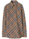 Burberry Check Pattern Wool Blend Shirt Women In Linden
