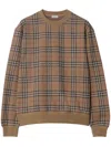 Burberry Check Pattern Sweatshirt With Embroidered Logo In Multicolor