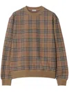 Burberry Check Pattern Sweatshirt With Embroidered Logo In Multicolor