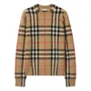 Burberry Check Wool And Cashmere Cardigan In Brown