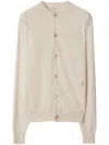 Burberry Long-sleeved Knitted Cardigan In Nutmeg