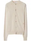 Burberry Long-sleeved Knitted Cardigan In Nutmeg