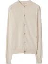 Burberry Long-sleeved Knitted Cardigan In Nutmeg