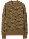Burberry Brown Check Jumper In Wool And Mohair In Shrew Ip Chek