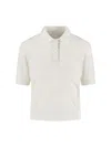 Burberry Check Pattern Knit Polo Shirt In White