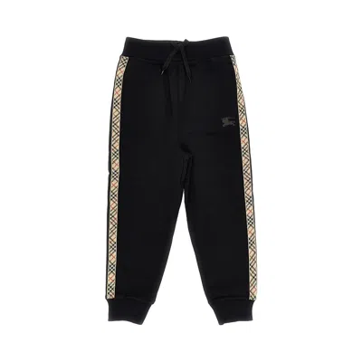 Burberry Sweatpants With Check Trimmings Kids In Black