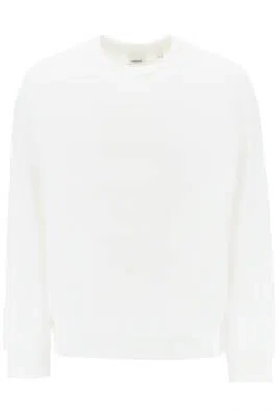 Pre-owned Burberry Sweatshirt A Crew Neckraynercavaliere 8072758 White Sz.xl A1464