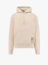 Burberry Check Label Hoodie In Beige