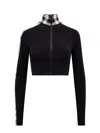 Burberry Cropped Polyamide Blend Top With High Collar In Black