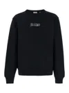 Burberry Black Logo Cotton Blend Sweatshirt In Black