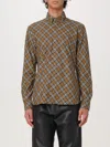 Burberry Button-down Collar Logo-embroidered Checked Cotton-flannel Shirt In Beige