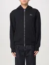 Burberry Black Sweatshirt With Ekd Embroidery On The Front And Logo Print On The Rear In Cotton Man In Black