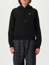 Burberry Cotton Sweatshirt With Drawstring Hood And Front Pocket In Black