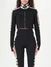 Burberry Check Panel Stretch Jersey Cropped Top In Black