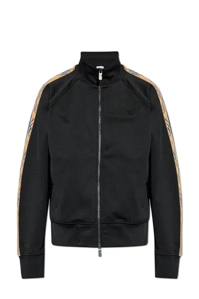 Burberry Sweatshirt With Stand-up Collar In Black