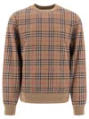Burberry Check Pattern Sweatshirt With Embroidered Logo