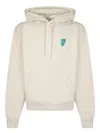 Burberry White Cotton Sweatshirt With Drawstring Hood In Neutral
