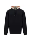 Burberry Black Check Hood Cotton Hoodie