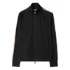 Burberry Checked Jacquard-trimmed Logo-embroidered Tech-jersey Track Jacket In Black