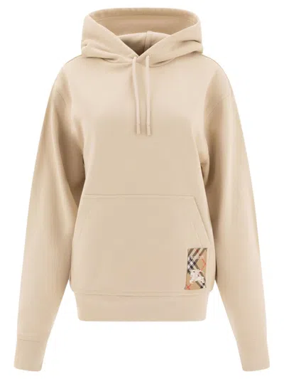 Burberry Ekd Check Patch Drawstring Hoodie