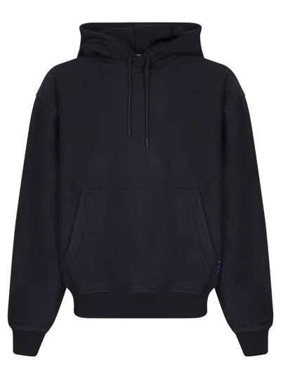 Burberry Cotton Cashmere Embroidered Logo Hoodie In Black