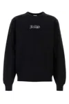 Burberry Black Logo Cotton Blend Sweatshirt In Black