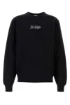 Burberry Black Logo Cotton Blend Sweatshirt In Black