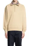 Burberry Organic Cotton Half-zip Sweater In Neutral
