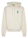 Burberry White Cotton Sweatshirt With Drawstring Hood In White
