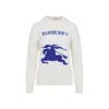 Burberry Ekd Intarsia Knit Wool Sweater In White