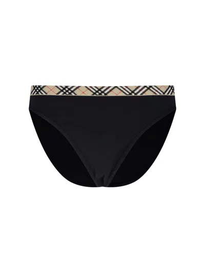 Burberry Swim Briefs "check" In Black