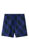 Burberry Check Pattern Swim Shorts With Drawstring Waist