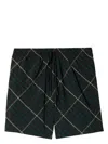 Burberry Check-print Drawstring Swim Shorts In Jungle