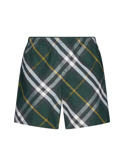 Burberry Swimming Trunks In Green