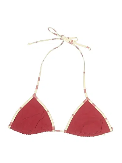 Pre-owned Burberry Swimsuit Top Red Hearts Pattern Swimwear