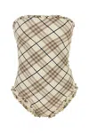 Burberry Women Printed Stretch Nylon Swimsuit In Neutral
