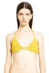Burberry Womens Crinkled-nylon-bikini-top In Yellow