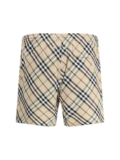 Burberry Swimwear In Alabaster Ip Check