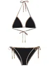 Burberry Black Vintage Check Detail Mata Triangle Bikini In Black