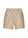 Burberry Check Motif Yellow Swimsuit In Flax Ip Check