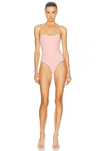 Burberry Sylvia One Piece Swimsuit In Pink
