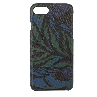 Burberry Synthetic Floral Print London Check Iphone 6 Case In Navy Floral In Black