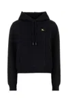 Burberry Cotton Sweatshirt With Drawstring Hood And Front Pocket In Black