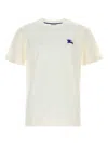 Burberry Mens Salt Ekd-embroidered Short-sleeve Cotton-jersey T-shirt In Neutral